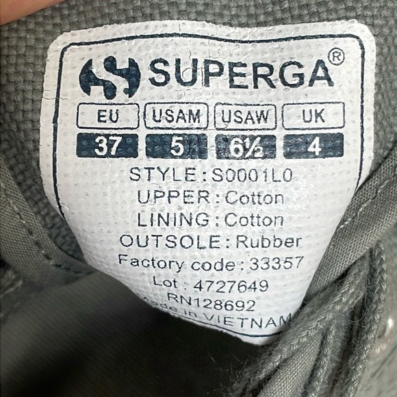 Superga Platform Sneakers 2790 Gray Canvas (EU37) 6.5 - Picture 2 of 15